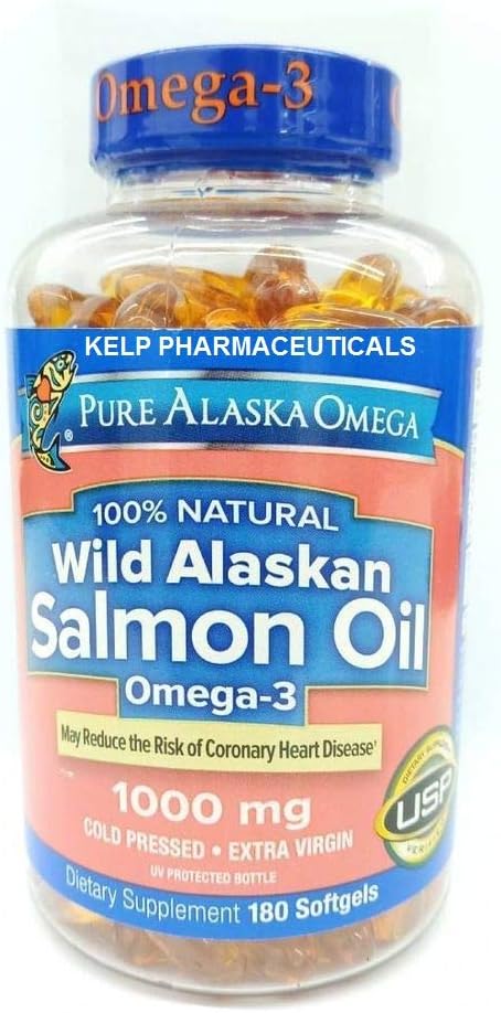 Puro Alaska Omega-3 Salvaje de Alaska Salmon Oil 1000mg Softgels 180-Count
