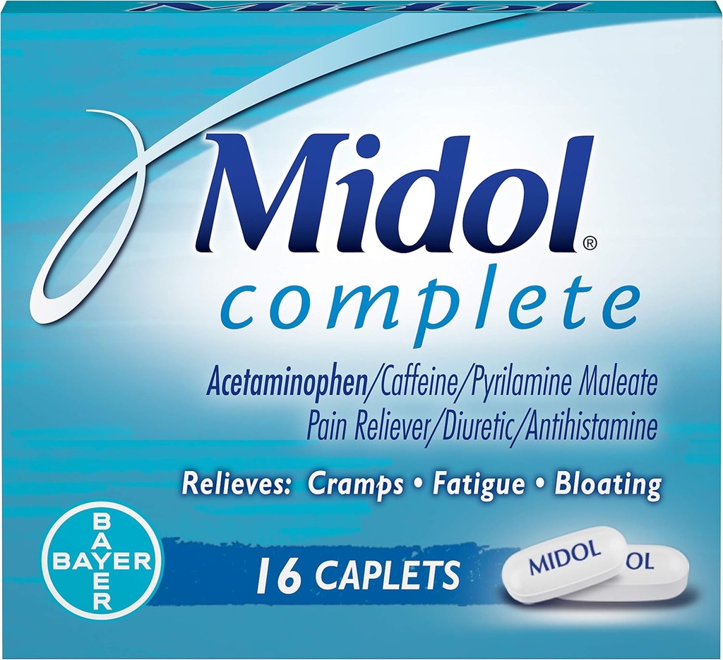 Midol Complete Caplets - 16 Caplets, Pack de 3