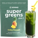 Super Greens Powder con 50+ Superfoods – Daily Green Juice for The Whole Family – Delicious Green Powder Drink Mix – Golden Pineapple Flavor - 10 Servings