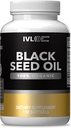 IVL - Aceite de semillas negras orgánicas - 120 cápsulas de Softgel - (1000 mg por ser) - Aceite de semilla de Nigella Sativa prensado puro - Omega 3 6 9, Antioxidantes, Thymoquinone - Aceite líquido de semilla negra