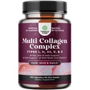 Píptidos multi colágeno avanzados 120ct - Suplemento de biotina y colágeno con uñas de piel bioperina y capilar Vitaminas para hombres - Píldoras múltiples para mujeres con tipos 1 2 3 5 & X