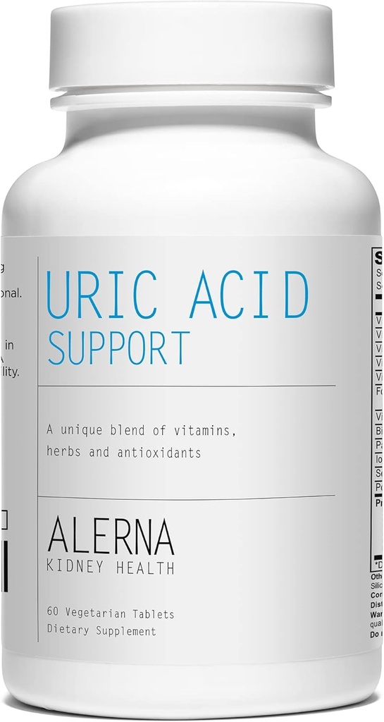 Uric Acid Support - Tart Cherry, Celery Extract, Turmeric, Quercetin - Soporte Normal Kidney Función - 60 Tabletas Vegetarianas