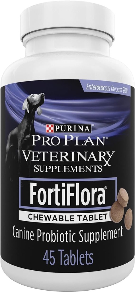 Plan Purina Pro Suplementos Veterinarios FortiFlora Perro Probiótico Suplemento Tabletas 45 ct. Canister