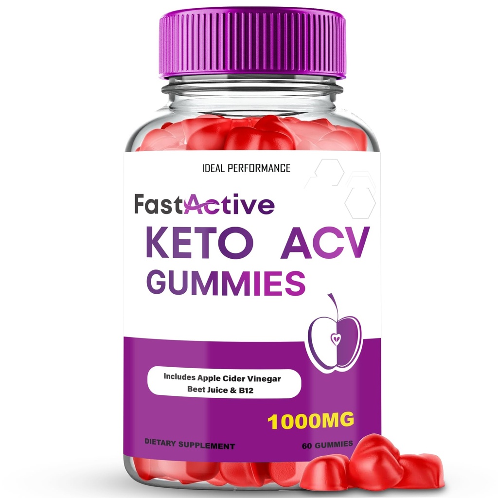 Fast Active Keto + Gummies, Fast Active Keto ACV Keto Supplement Gummies - Maximum Strength, All Natural Support Formula FastActive Keto+ACV Fórmula avanzada, FastActive Keto Gummy Reseñas (1 Pack)
