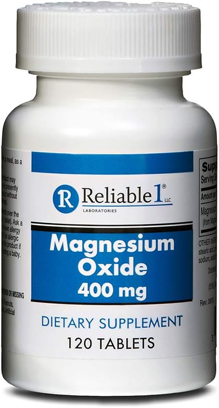 Oxido de magnesio 400mg Tablas por Laboratorios confiables-1 TENIDO Suplemento de magnesio para Mujeres y Hombres