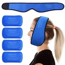 LotFancy Face Ice Pack Wrap for TMJ, Wisdom Teeth, with 4 Reusable Hot Cold Therapy Gel Packs, Doin Relief for Head, Oral and Facial Surgery, Dental Implants, Blue