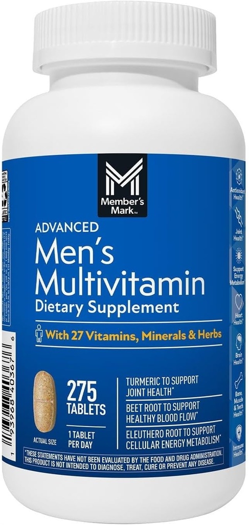 Miembros marcan la multivitamina diaria de los hombres (275 conteo)