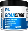 Evlution EVL BCAAs Amino Acids Powder - BCAA Powder Post Workout Recovery Drink and Stim Free Pre Workout Energy - 5g Branched Chain Amino Acids Supplement for Men - Unflavored