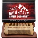 Beard Comb - Sandalwood Natural Hatchet Style for Hair - Anti-Static &amp; No Snag, cepillo de contorno de tono hecho a mano y fino Mejor para la barba &amp; Moustache con caja de carga