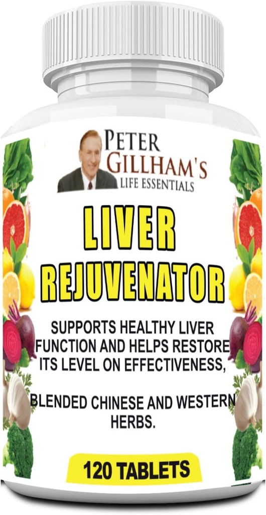 Rejuvenador del hígado 120 Tabletas, 40 Servidores Todo Natural No GMO Herbal Blend 780 mg Limpiador del hígado, Soporte del hígado Hecho en los EE.UU. Peter Gillham Esenciales de Vida
