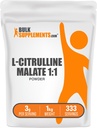 BulkSupplements.com L-Citrulline Malate 1:1 Powder - Citrulline Powder, Amino Acid Suplemento - Sin sabores " Gluten - 3g por Servings, 1kg (2,2 libras) (Pack de 1)