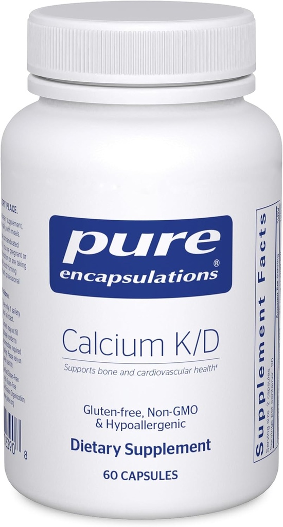 Pure Encapsulations Calcium K/D tención Suplemento para Bone Strength, Immune System, Colon, y Cardiovascular Health*  60 Capsules