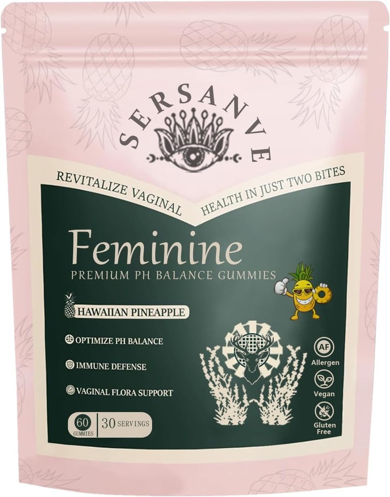 Vital Natural Feminine Balance Gummies for Women Health, Hawaiian Pineapple Flavor, Vegan, Gluten-Free ,Supports Women Vitality & Gut Health - 60 Gummies (1)