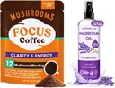 Venture Pal Mushroom Coffee &amp; Magnesium Oil Spray Bundle: 12 en 1 Café con Ashwagandha para Focus &amp; Immunity + Magnesium Oil Spray con lavanda para el alivio del sueño &amp; muscular - 40 Servings &amp; 8 oz