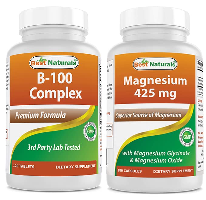 Best Naturals B-100 Complejo &amp; Magnesio Glycinate 425 mg