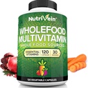 Nutrivein Alimento completo Multivitamina para Hombres – 120 cápsulas de multivitamina veganas para adultos – Energía diaria, inmune y apoyo al corazón – Frutas primas &amp; vitaminas vegetales + B - No previsto para niños
