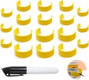 Clips para botellas de pill, clips de etiqueta de botella de medicina para la identificación de medicamentos fáciles, paquete con pluma de etiquetas, adecuado para uso diario o viaje (18)
