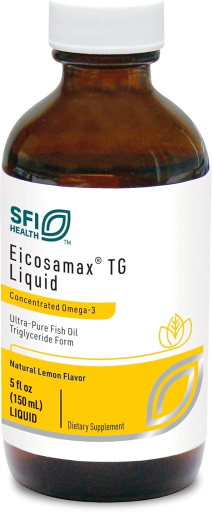 Klaire Labs SFI Health Eicosamax TG Fish Oil - Ultra Pure Omega-3 Fish Oil Pills with EPA/DHA - Sosteniblemente Fuentedo - Natural Lemon Flavor for No Fishy Burps or Aftertaste (30 Servings / 5 fl oz)