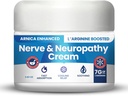 Crema de Neuropatía Arnica Mejorada y L’Arginina Fórmula Boosted - Máxima Fuerza Alivio para Pie, Manos, Legs, Toes Incluye 7gramas de L’Arginina; Vitamina B6, MSM, Arnica, Aloe -2.82oz