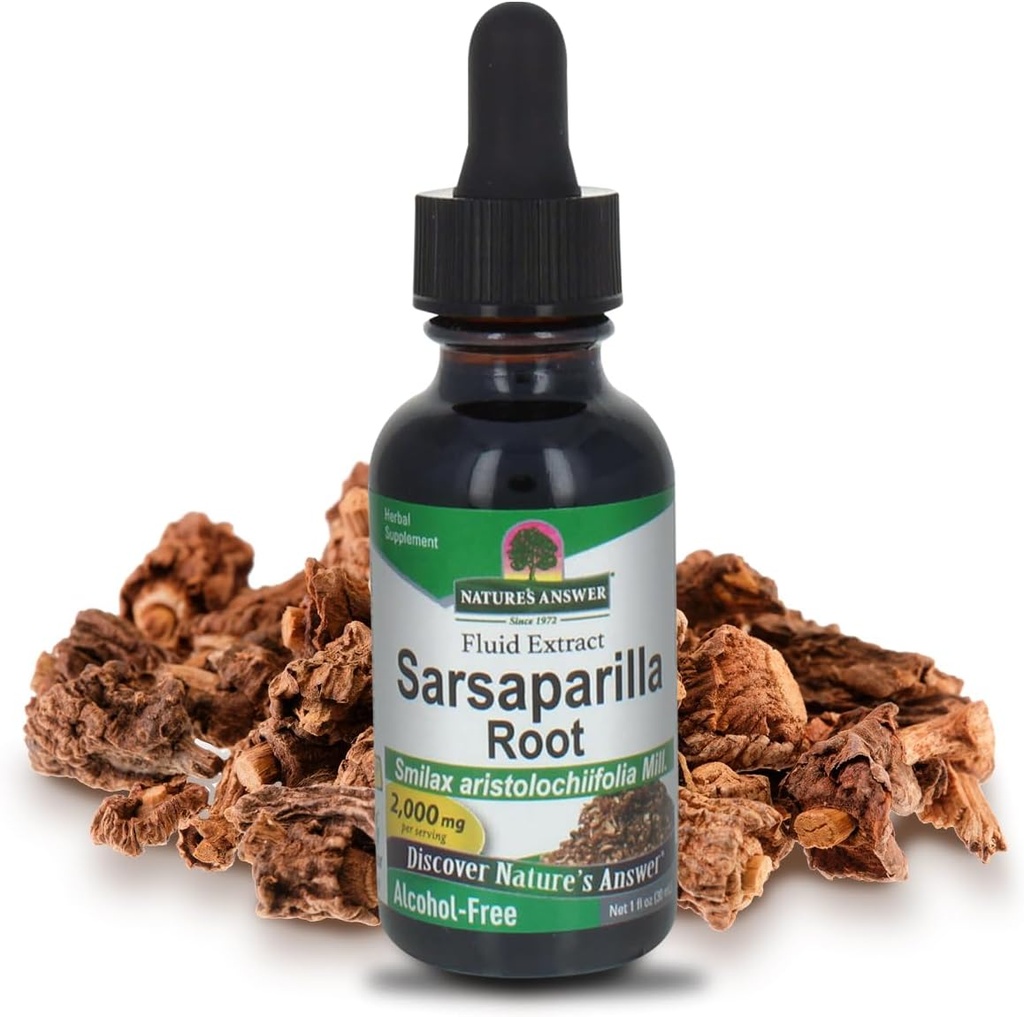 Nature's Answer Alcohol-Free Sarsaparilla Root Liquid , 1-Fluid Ounce | Natural Cleanser & Detoxifier
