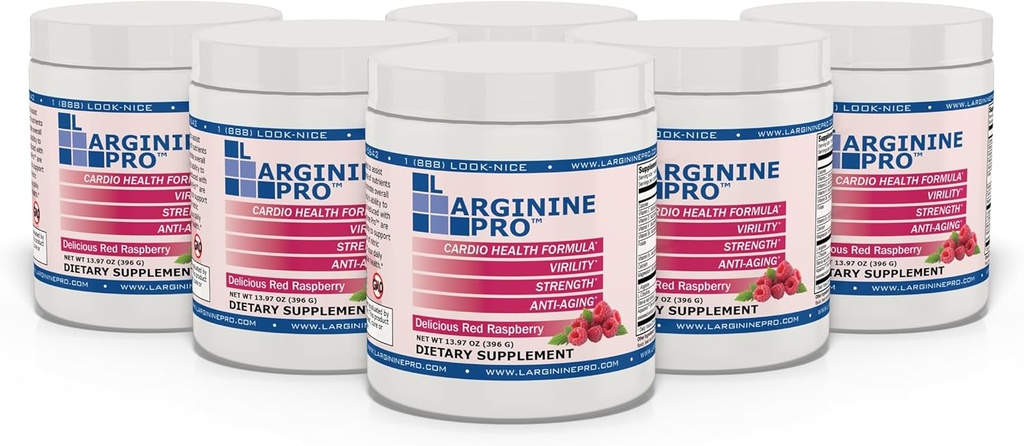 L-ARGININE PRO | 5,500mg L-Arginine Plus L-Citrulline 1,100mg Raspberry Powder Drink Mix Supplement for Increased Nitric Oxide Production