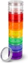 Organizador de píldoras de 7 días - Caja de píldoras fijas - Tablas pequeñas &amp; Suplementos de vitaminas, Mantenga su medicina diaria organizada en un solo lugar - Medium - Rainbow