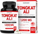 Tongkat Ali Para Hombres 1200mg (200 a 1 Extracto) - 120 cápsulas - Suplemento de Longjack - Suplemento Premium Tonkat-Ali - Apoyo Fuerza, Conducción, Rendimiento Atlético &amp; Masa muscular - Gluten Gratis &amp; No GMO