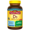 Natural Made Vitamina D3 1000 UI (25 mcg), Suplemento de vitamina D para Bone, Dientes, Muscle e Immune Health Support, 180 Softgels, 180 Day Supply