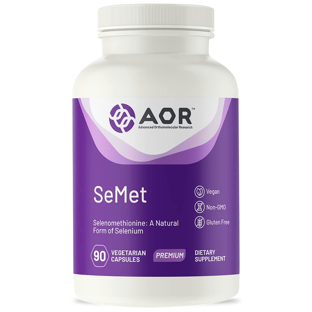 AOR, SeMet, Selenomethionine a Natural Form of Selenium, Supports Normal Cell Growth and Development, Promotes Immunity, Mineral Supplement, 90 Capsules (90 Servings)