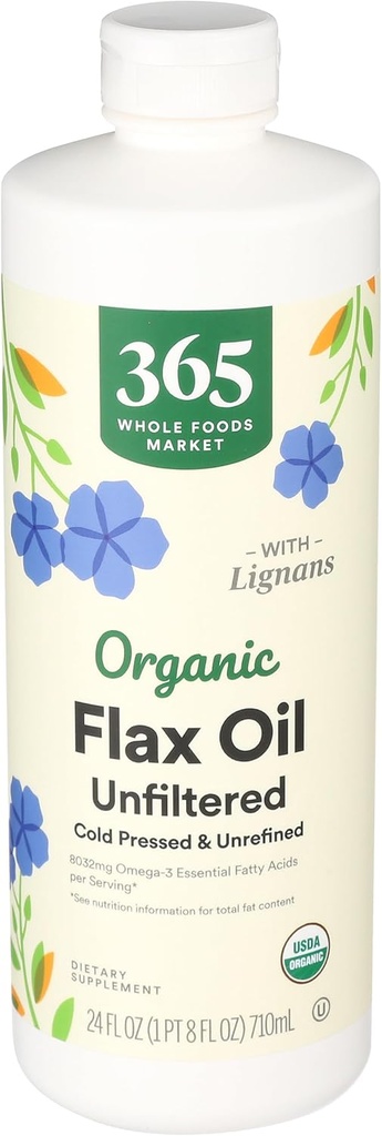 365 por Whole Foods Market, Organic Flax Oil High Lignan, 24 Fl Oz