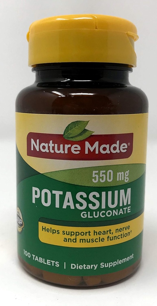 Gluconato de Potasio hecho de la naturaleza 550mg Pack de 2