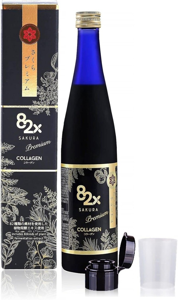 82X Collagen Premium - Marine Collagen Drink - Collagen Peptides Liquid Drink for Skin Hair Nails from Japan with 82 Fermented Plants, Vitamins, Minerals &amp; Supplements