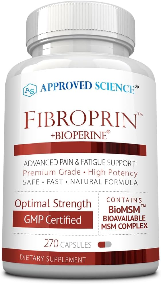 Fibroprin de ciencias aprobadas - Ease Nerve and Muscle Aches - Mejorar la movilidad - 270 cápsulas - 3 meses de suministro - Hecho en los EE.UU.