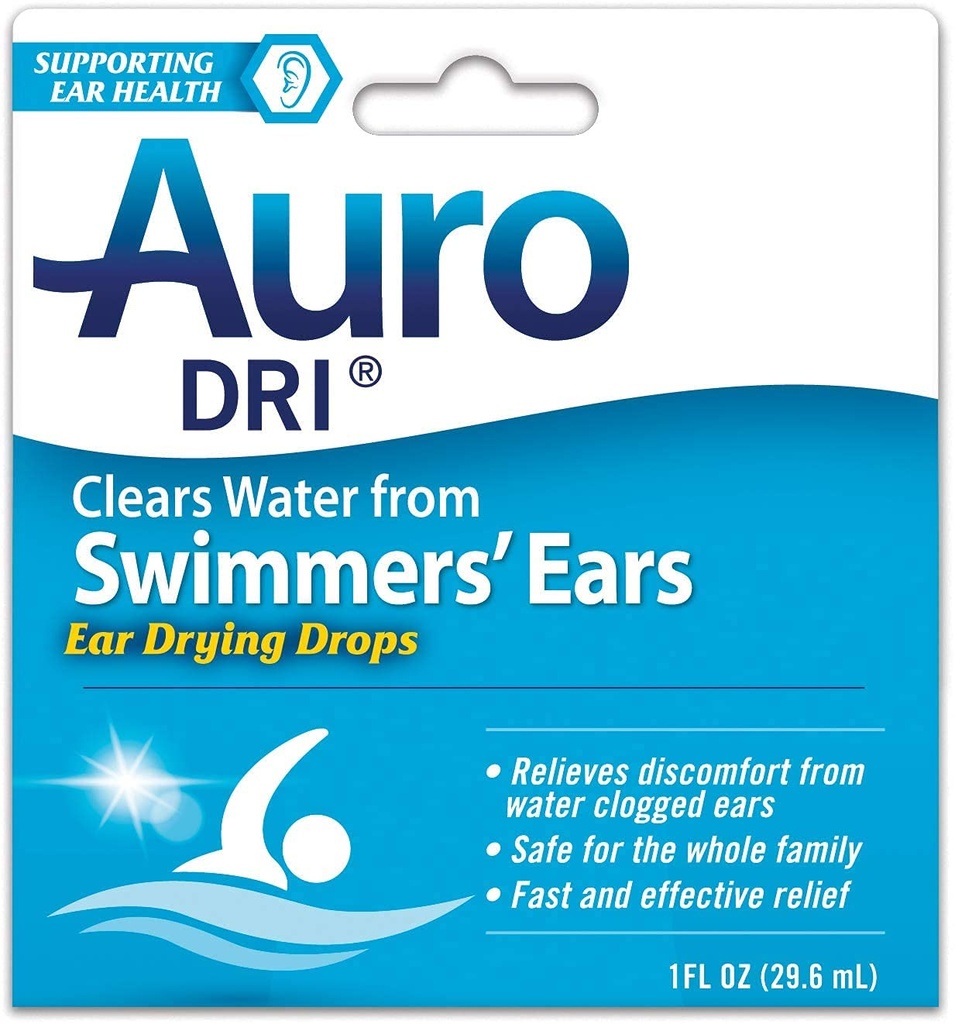 Special pack of 5 Del Pharmaceuticals Auro-Dri Ear Water-Drying Aid 1 fl oz (29.6 ml)