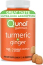 Qunol Turmeric y Ginger Gummies, Gummy con 500mg Turmeric + 50mg Ginger, Suplemento de Soporte Conjunto, Tumeric Ultra Alta Absorción y Ginger, Vegan, Gluten Gratis, 1 Month Supply 60ct Gummies