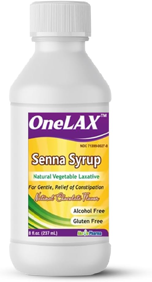 Senna Syrup | Natural Vegetable Laxative (8fl.oz Bottle) Natural Chocolate Flavor, for Gentle, Relief of Constipation