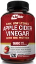 Apple Cider Vinegar Capsules with The Mother - 120 Vegan ACV Pills - Best Supplement for Healthy Weight Loss, Diet, Keto, Digestion, Detox, Immune - Powerful Cleanser & Appetite Suppressant Non-GMO