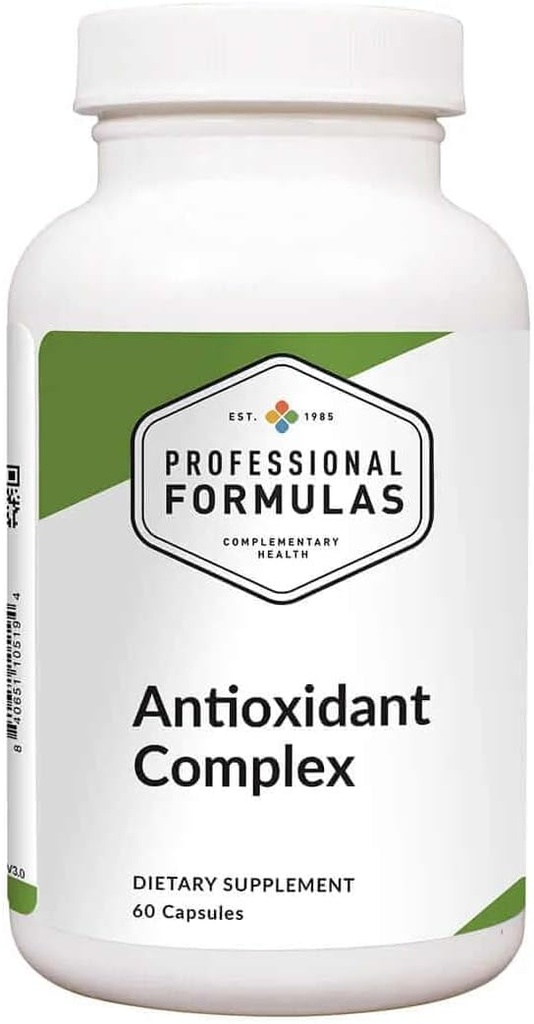 PROFESSIONAL COMPLEMENTARY HEALTH FORMULAS Antioxidant Complex 60 Capsules Essential nutrients to Protect tissues Against Free Radical Damage
