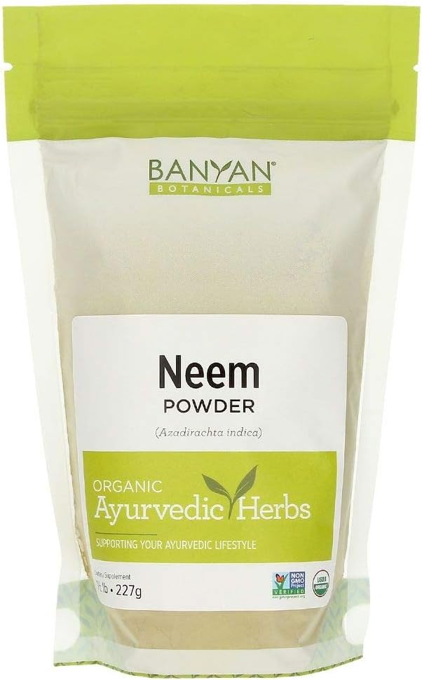 Banyan Botanicals Neem Powder - Organic Azadirachta Indica - Purifying Ayurvedic Herb for Healthy Skin & Blood* – 1/2 lb. – Fair for Life Sostenably Sourced Non-GMO Vegan