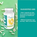 Vegan Life Nutrition - Pure Vitamin C Supplement - Gluten-Free, Non-GMO - Immune Support and White Blood Cell Health - 120 Capsules
