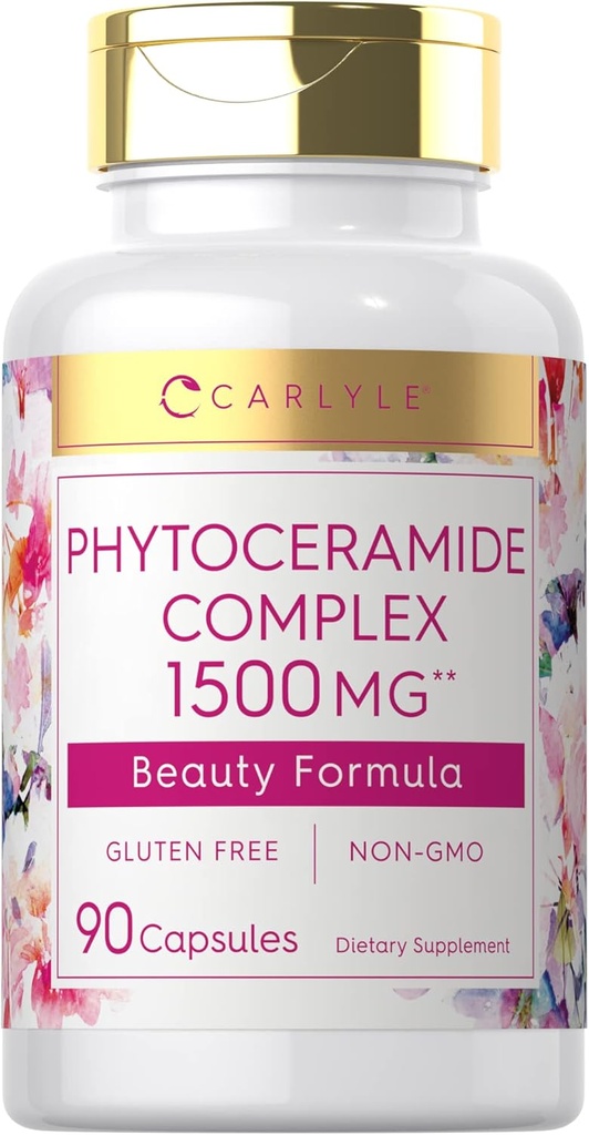 Carlyle Phytoceramide Suplemento 1500mg ← 90 Capsules  durable with Organic Sweet Potato ← Beauty Fórmula Complejo ← Non-GMO y Gluten Free