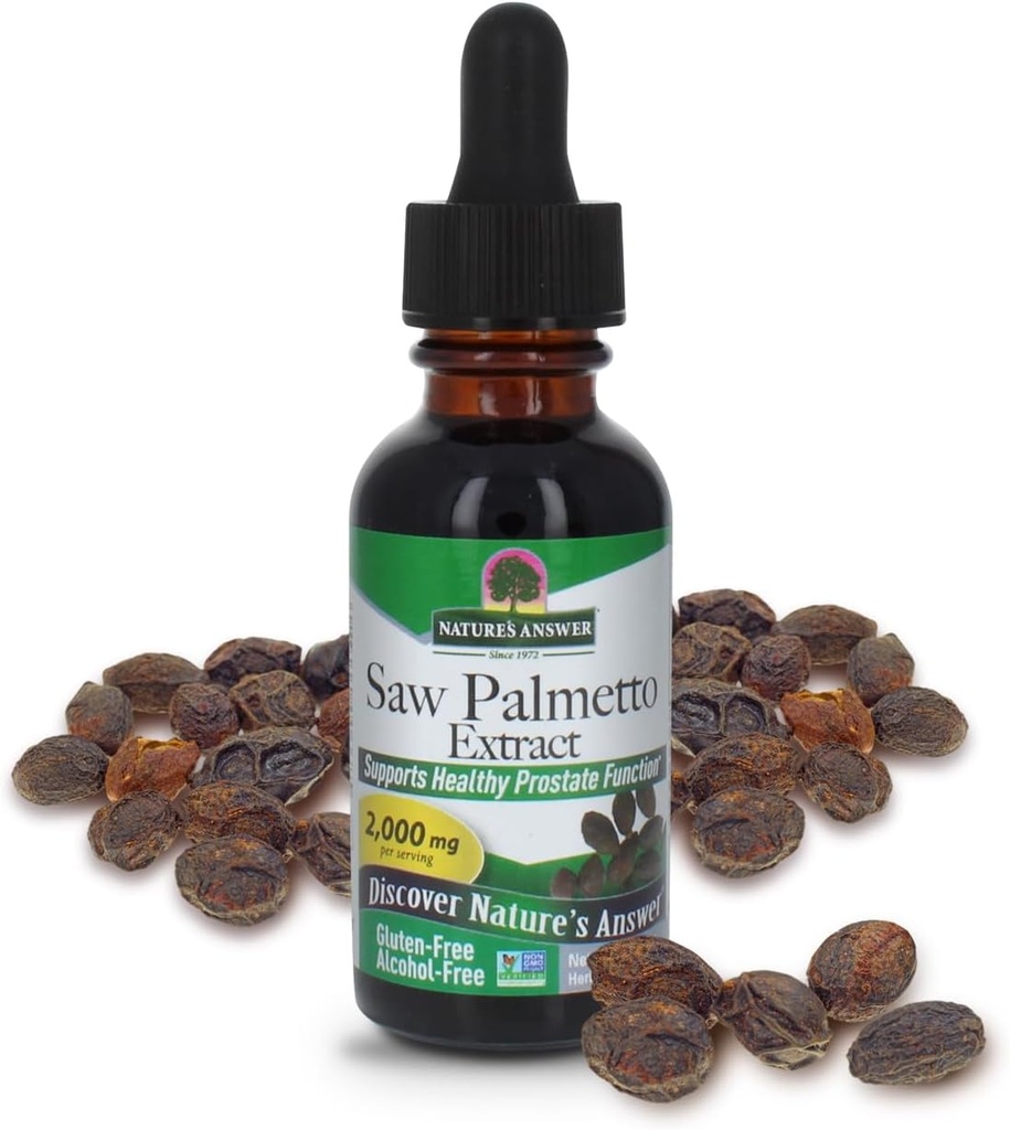 Respuesta de la naturaleza Saw Palmetto Berry Extract, 1-Fluid Ounce ¦ Apoyo a la próstata Silencio Natural Urinary Health 