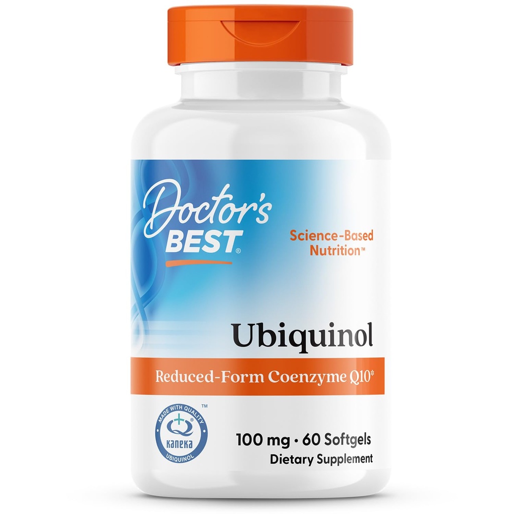 Médicos Mejor Ubiquinol, Reducido-Form Coenzyme Q10, No GMO, Gluten Gratis, Soy Gratis 60 Softgels
