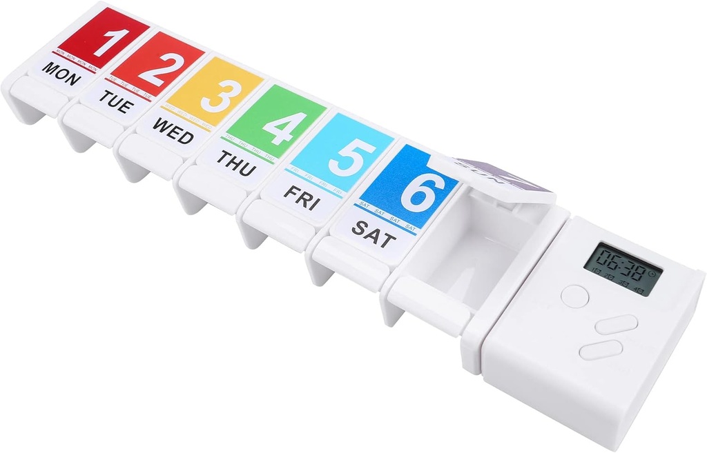 CozyCabin 7 Day Pill Organizer with Reminder Alarm, Portable Weekly Pill Box Organizer Small Medicine Organizer for Vitamins Supplements Fish Oil &amp; Arthritis Friendly