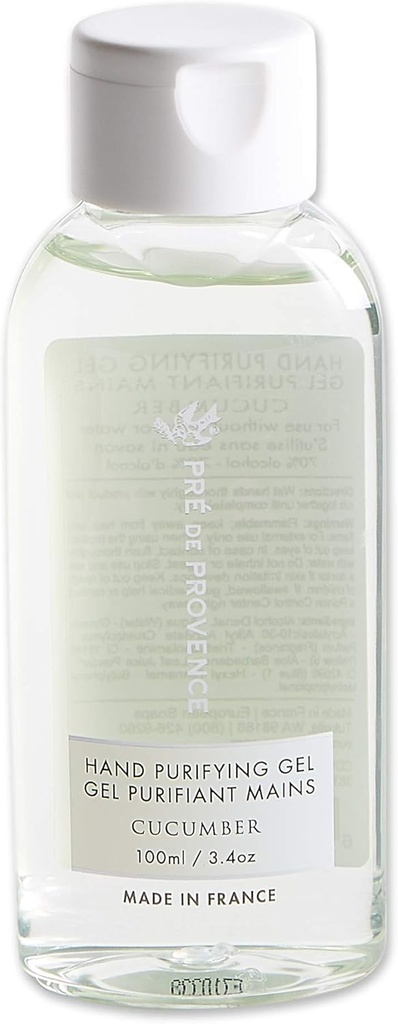 Pre de Provenza Advanced Alcohol Based Hand Sanitizer Gel Moisturizes & Softens Hands, 3.4 Fluid Ounces, Cucumber