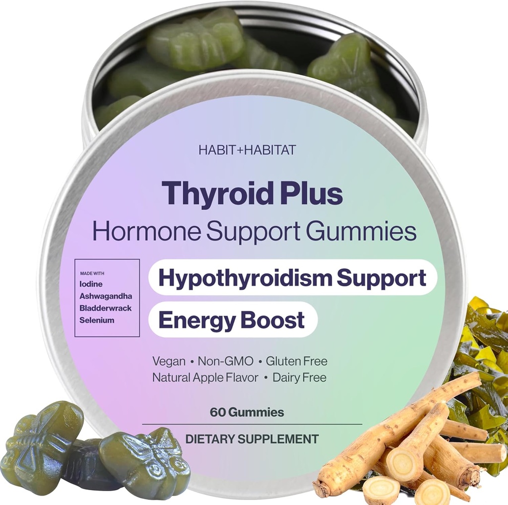 Tiroid Plus Gummies - Ashwaganda, Iodine, Bladderwrack, Kelp y Schisandra