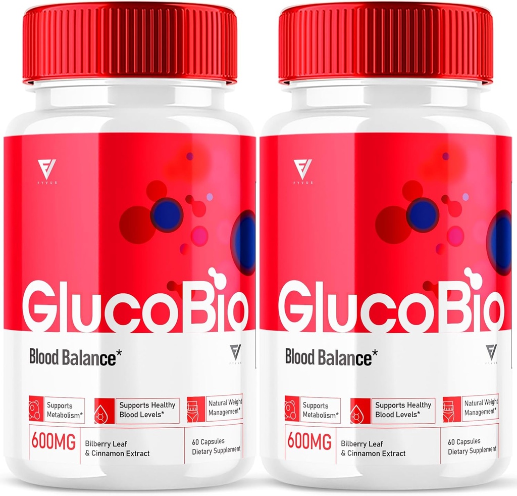 (2 Pack) GlucoBio Health Capsules Gluco Bio Pills, Gluco Bio Natural Vitamina general Salud y Bienestar Glycogen Support Suplemento, BioGluco Capsules (120 cápsulas)