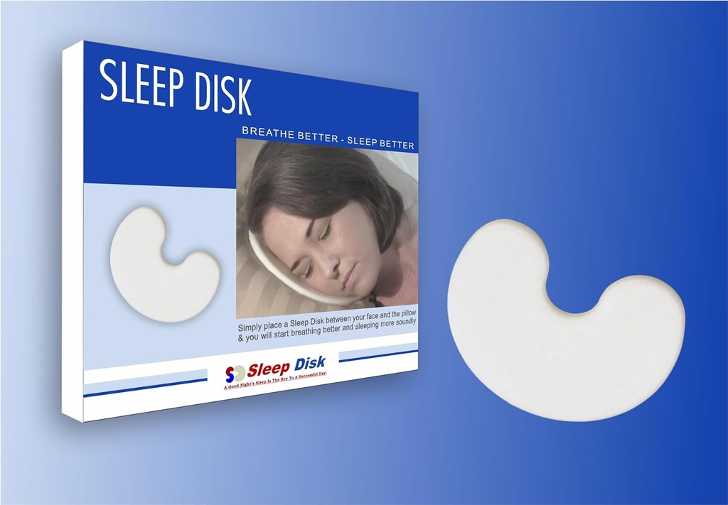 Disco de sueño por el Dr. Organizer – Breathe Easier &amp; Sleep Better with Ergonomic Foam Disc – Reduce el ronquido, Boosts Airflow, Protege Skin & Eyelashes – Great for Allergies & Comfort at Night