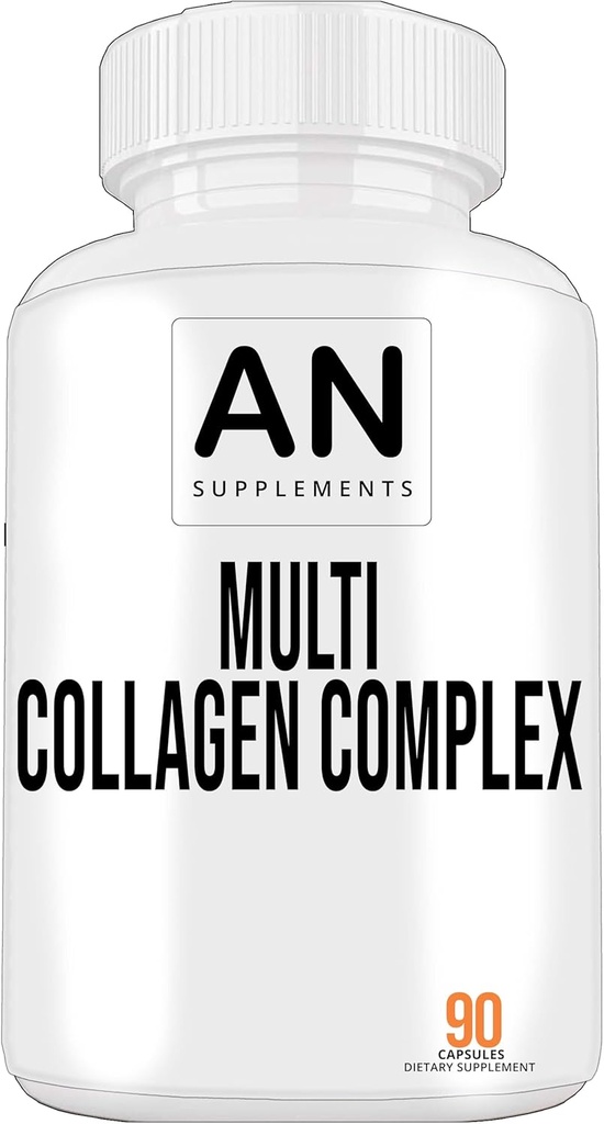 Multi Collagen Complex Capsules - Type I, II, III, V, & X - Collagen Protein Blend for Hair, Skin, Nails & Joints - Collagen Pills for Men & Women - 90 Collagen Capsules