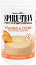 NaturesPlus SPIRU-TEIN Shake - Peaches & Cream Flavor - 1.1 lbs, Spirulina Protein Powder - Plant Based Meal Replacement, Vitamins & Minerals For Energy - Vegetarian, Gluten-Free - 15 Servings